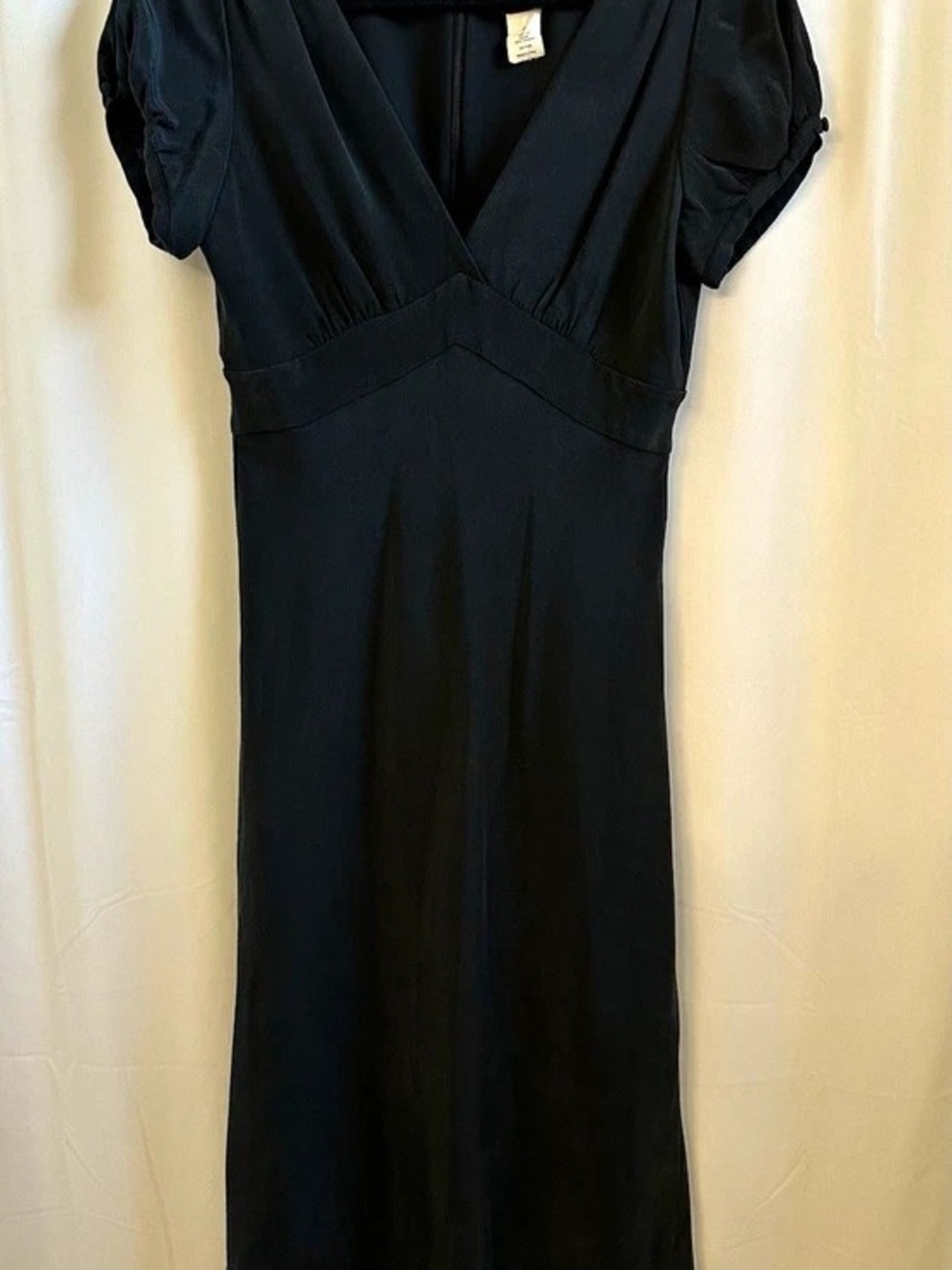 J. Crew Black V-Neck Midi Prom Dress